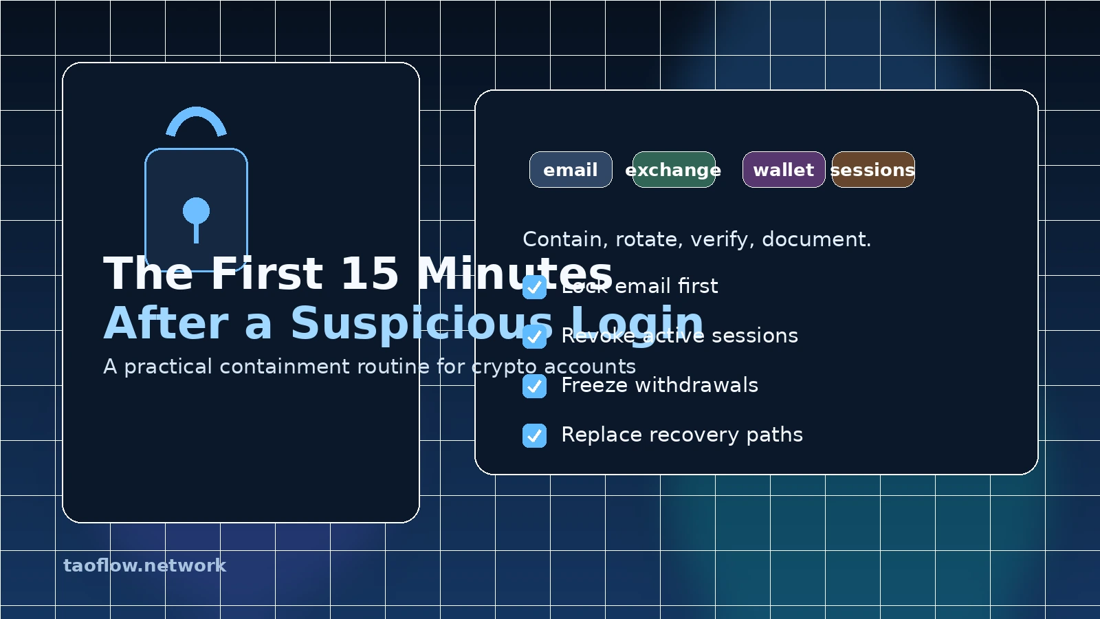 The First 15 Minutes After a Suspicious Login: A Crypto Containment Routine